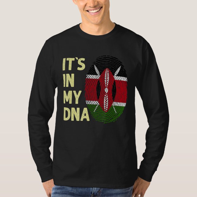 T-shirt Kenya Dans Mon Dna Kenyan Drapeau Équipe Kenya (Devant)