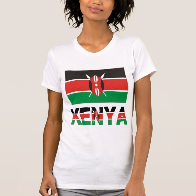 T-shirt Kenya et drapeau kenyan (Devant)