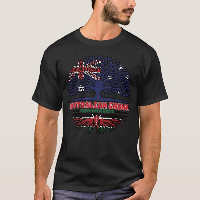 T-shirt Kenya Kenya Australie drapeau des racines d'arbre (Devant)
