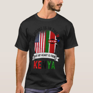 T-shirt Kenyan American Patriot Heart Est Du Drapeau Du Ke