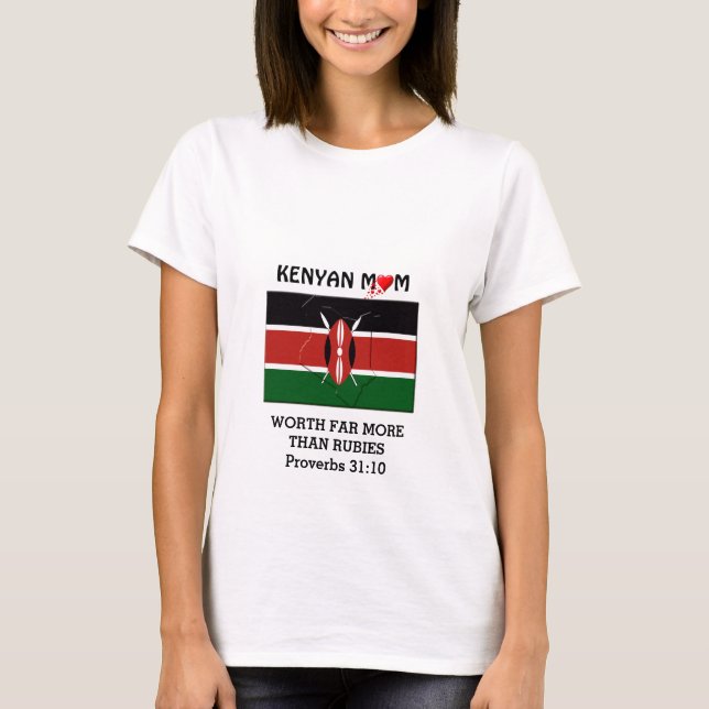 T-shirt KENYAN MOM vaut plus que Rubies PROVERBS 31 (Devant)