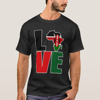 T-shirt Kenyan Pride I Love Kenya Drapeau Carte Afrique T-