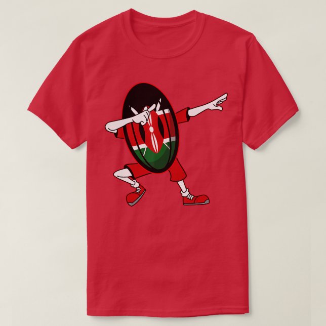 T-shirt Kényan Support Kit Joueurs Cadeaux Kenya Rugby Un (Design devant)