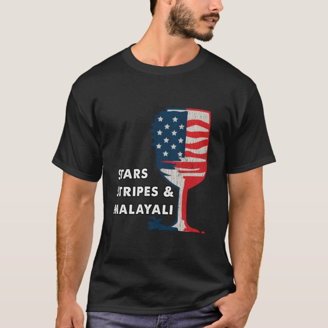 T-shirt Kerala Malayali Wine Fourth Of July Celebration (Devant)
