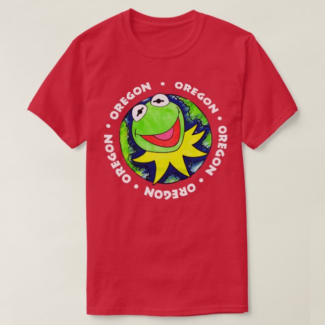T-shirt Kermit La Grenouille Bleu Oregon Stock mort jamais (Design devant)