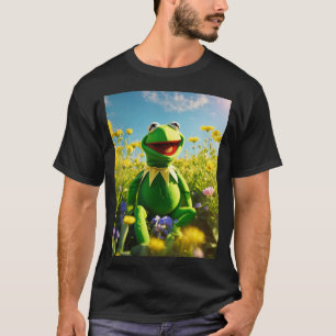 T-shirt Kermit la grenouille, heureuse, légère.