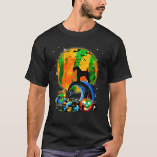 T-shirt Kerry Blue Terrier Et Lune Jaune Halloween Drôle
