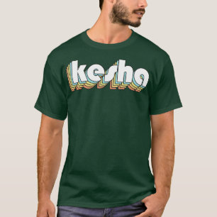 T-shirt Kesha Retro Typographie arc-en-ciel style défraîch