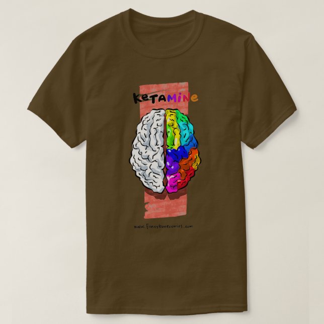 T-shirt Ketamine Cerveau Drôle Cartoons Médicales (Design devant)