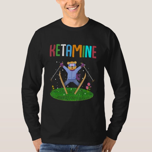 T-shirt Ketamine Skiing Jumping Bear (Devant)
