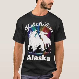 T-shirt Ketchikan Alaska Aurora Borealis Ours Moose Orca S