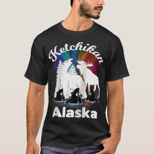 T-shirt Ketchikan Alaska Aurora Borealis Ours Moose Orca S