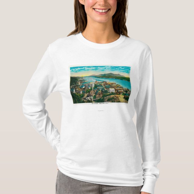 T-shirt Ketchikan, vue de ville de l'Alaska - la première (Devant)