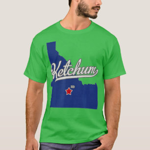 T-shirt Ketchum Idaho ID Map