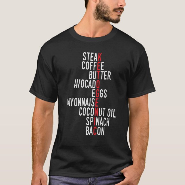 T-shirt Keto Citer Faible Carbe Kétogène Aliments Kétose (Devant)