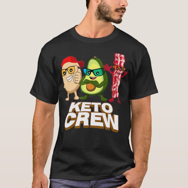 T-shirt Keto Diet Avocado Bacon Illustration de l'oeuf (Devant)