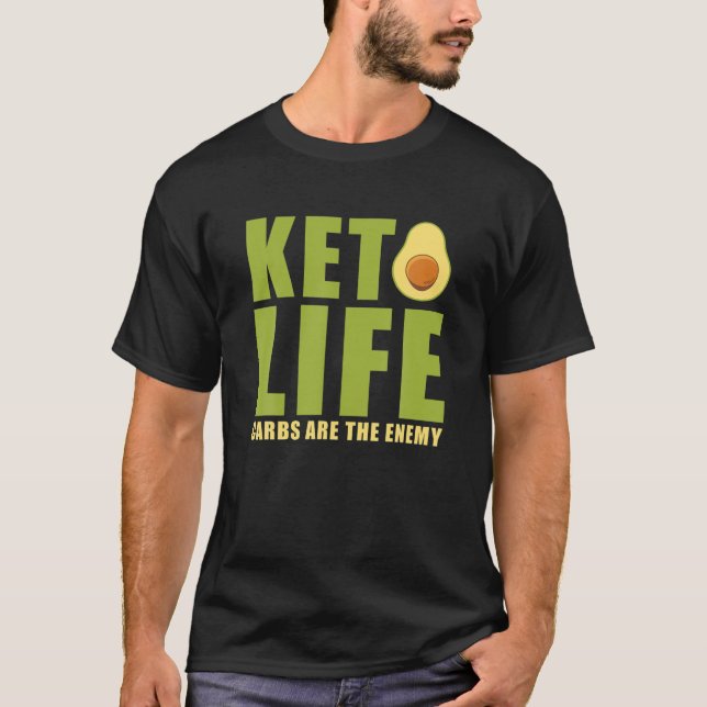 T-shirt Keto Life Carbs are Enemy Diet Gift - Ketosis (Devant)