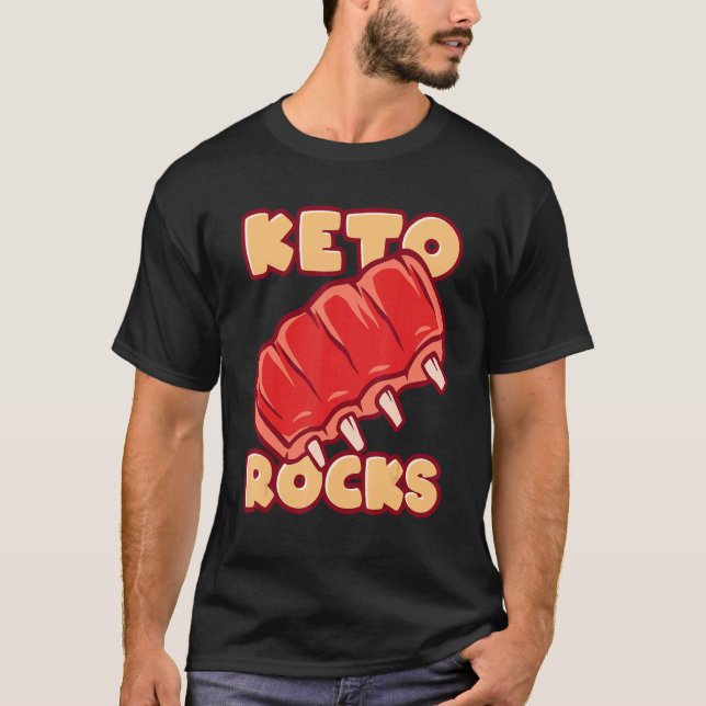 T-shirt Keto Rocks Grilled Spare Ribs (Devant)