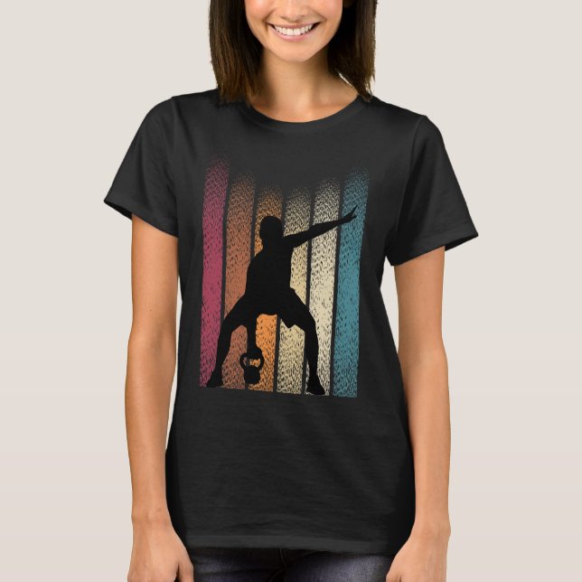 T-shirt Kettlebell Retro Workout Powerlifter Bodybuilder (Devant)