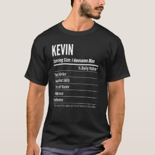 T-shirt Kevin Taille du service Nutrition Étiquette Calori
