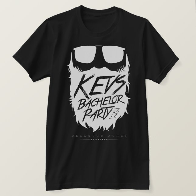 T-shirt Kevs Bachelor Party Wildman-White (Design devant)