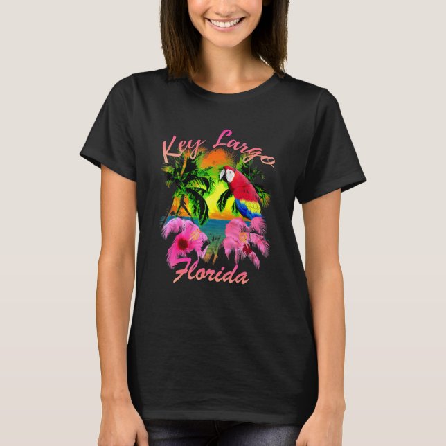 T-shirt Key Largo Florida Keys Tropical Beach Sunset Islan (Devant)