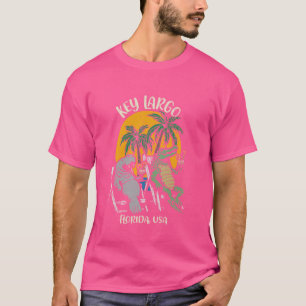T-shirt Key Largo Floride USA Funny Manatee Alligator Desi