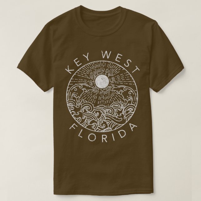 T-shirt Key West Beach Floride Vacances Ocean Retro Souven (Design devant)
