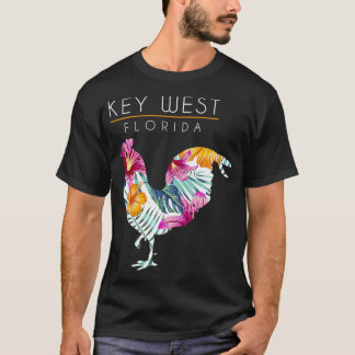 T-shirt Key West Flora Fleur Hibiscus Poulet Lover Sou