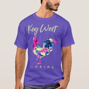 T-shirt Key West Flora Fleur Hibiscus Poulet Lover Sou