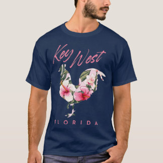 T-shirt Key West Florida Fleur de poulet Hibiscus Sou
