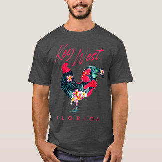 T-shirt Key West Florida Fleur de poulet Hibiscus Sou
