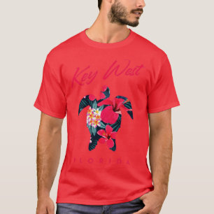 T-shirt Key West Florida Hibiscus Flower Sea Turtle Lover