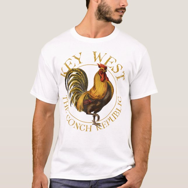 T-shirt Key West Florida Rooster Design Souvenir (Devant)