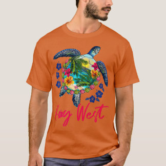T-shirt Key West Florida Sea Turtle Hibiscus Summer Vacat