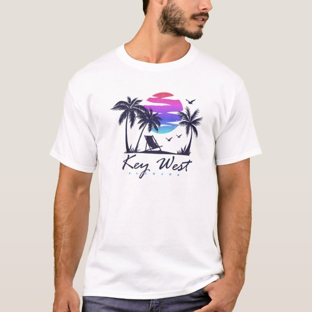 T-shirt KEY WEST FLORIDA Spring Break Vacances Retro Vinta (Devant)