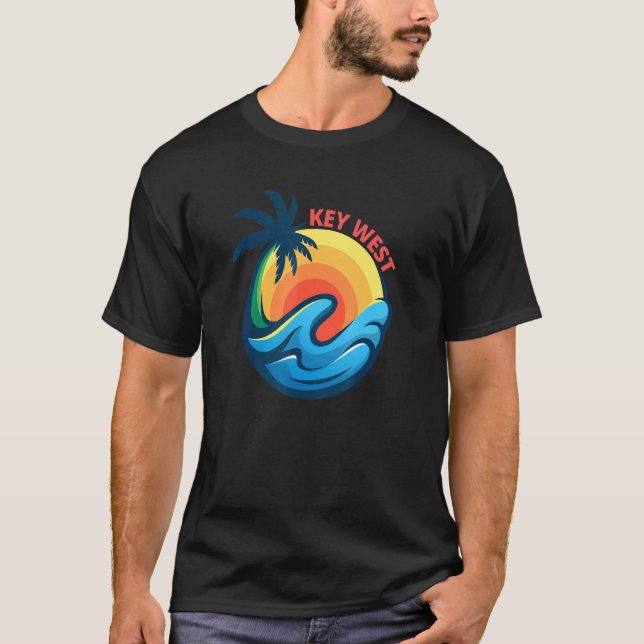 T-shirt Key West Florida Vacances Travel Beach (Devant)