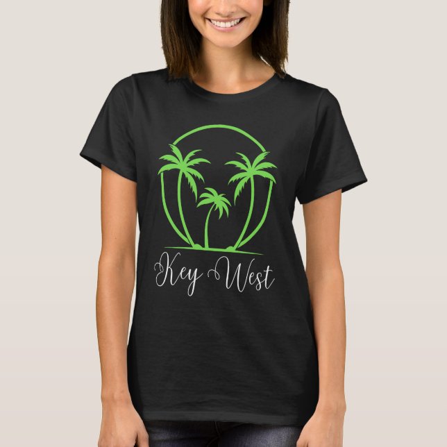 T-shirt Key West Florida Vacation Beach Tropical Palm Tree (Devant)