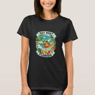 T-shirt Key West Floride Mignon Tortue de Mer Surfant Été