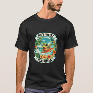 T-shirt Key West Floride Mignonne Tortue de Mer Surfant Ét