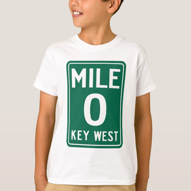 T-shirt Key West Mile 0, Floride États-Unis (Devant)