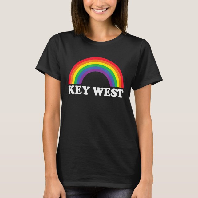 T-shirt Key West Rainbow LGBTQ Gay pride Lesbians Queer (Devant)