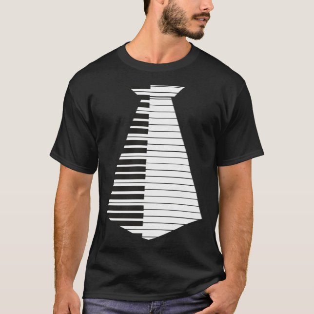 T-shirt Keyboard pianist piano tie musician (Devant)
