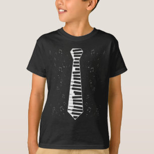 T-shirt Keyboard Piano Tie Musical Notes Pianist