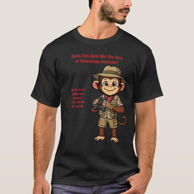 T-shirt Khaki Macaque (Devant)
