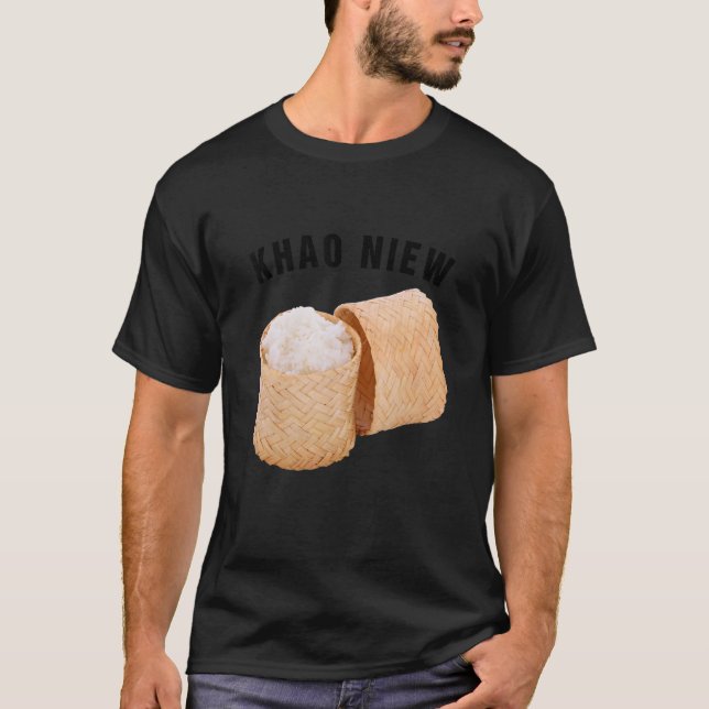 T-shirt Khao Niew Pot de riz collant Laos Thai Food Khao N (Devant)