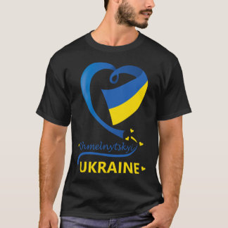T-shirt Khmelnytskyï Ukraine Drapeau National Emblème de C