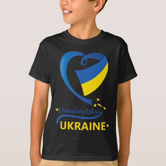 T-shirt Khmelnytskyï Ukraine Drapeau National Emblème de C (Devant)