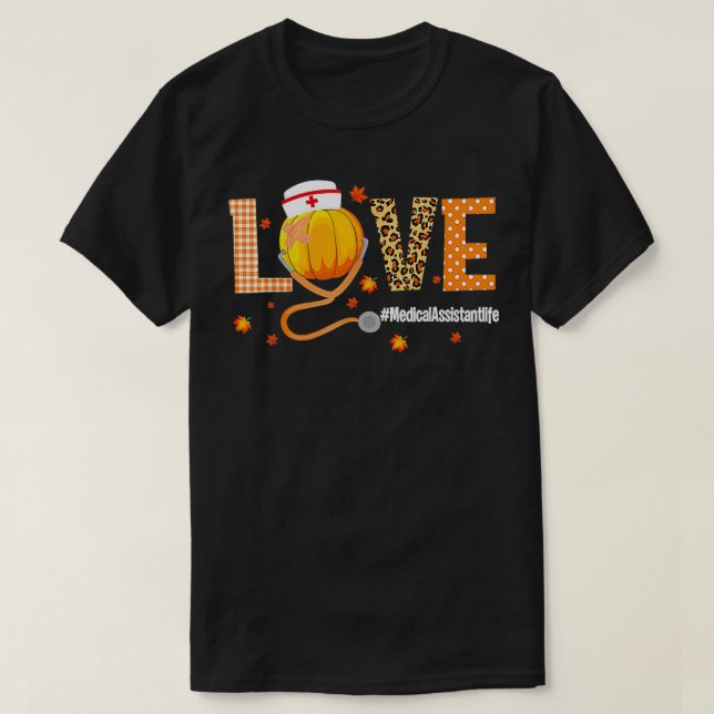 T-shirt Ki Love Citrouille Thanksgiving Médicale (Design devant)