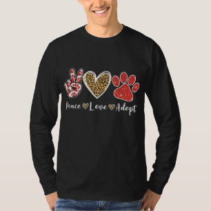 T-shirt Ki Peace Love Secourt Adopter Costume Amoureux des